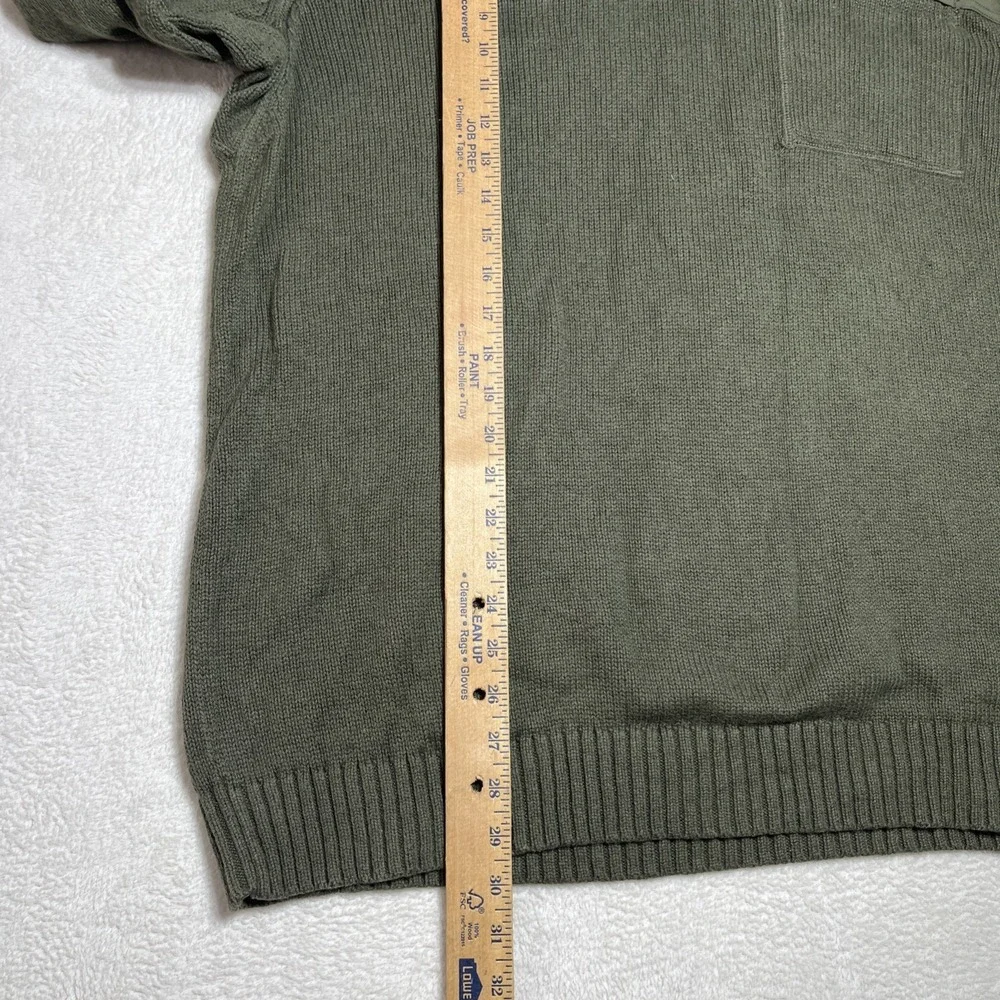 Duluth Trading Co Sweater Mens Size XLT Tall Green Cotton Wool Elbow Patches
